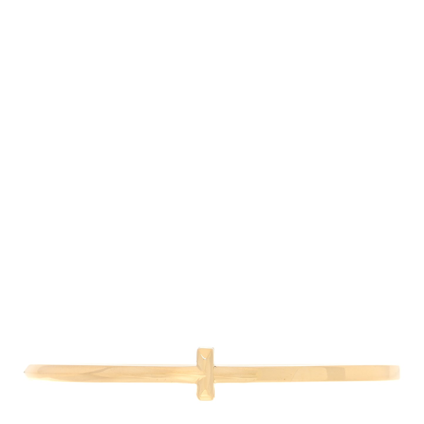 18K Yellow Gold Narrow T T1 Hinged Bangle Bracelet