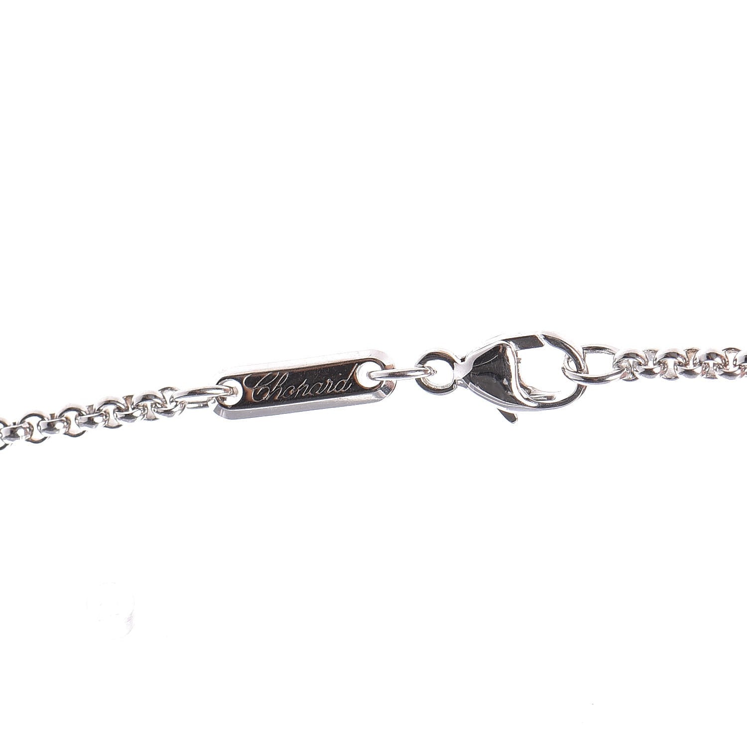 Chopard 18K White Gold Diamond Happy Pendant Necklace 5 of 6