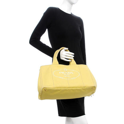 Prada Canvas Canapa Logo Tote Yellow 2 of 14