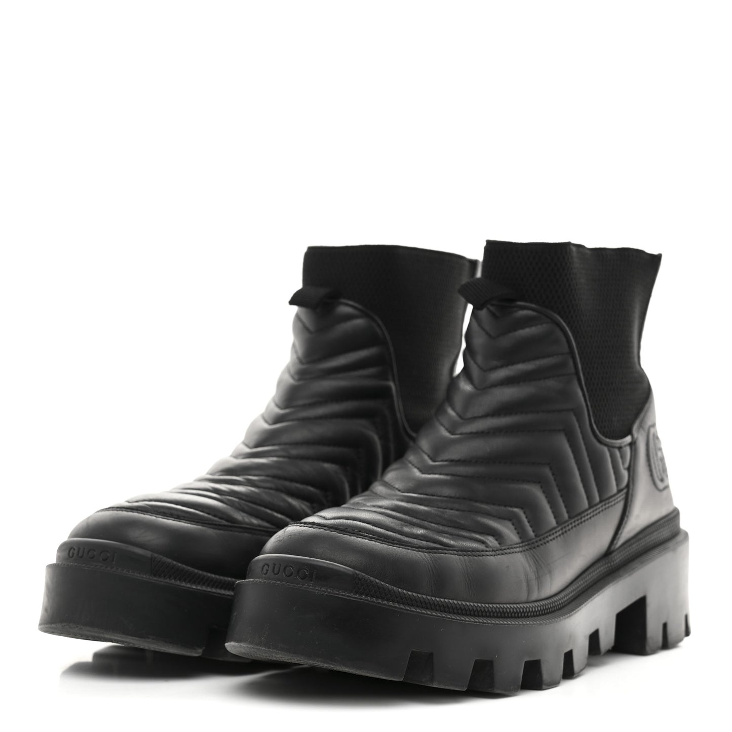 Calfskin Nappa Matelasse Frances Chelsea Boots 39 Black