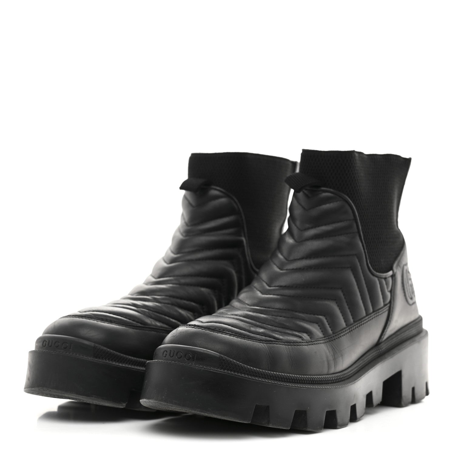 Gucci Calfskin Nappa Matelasse Frances Chelsea Boots 39 Black 4 of 9