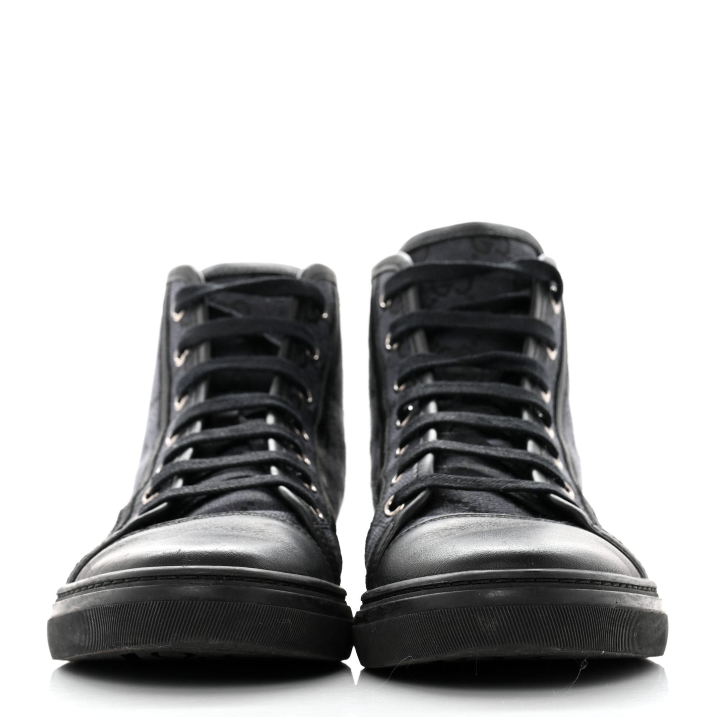 Monogram Womens High Top Sneakers 36.5 Black