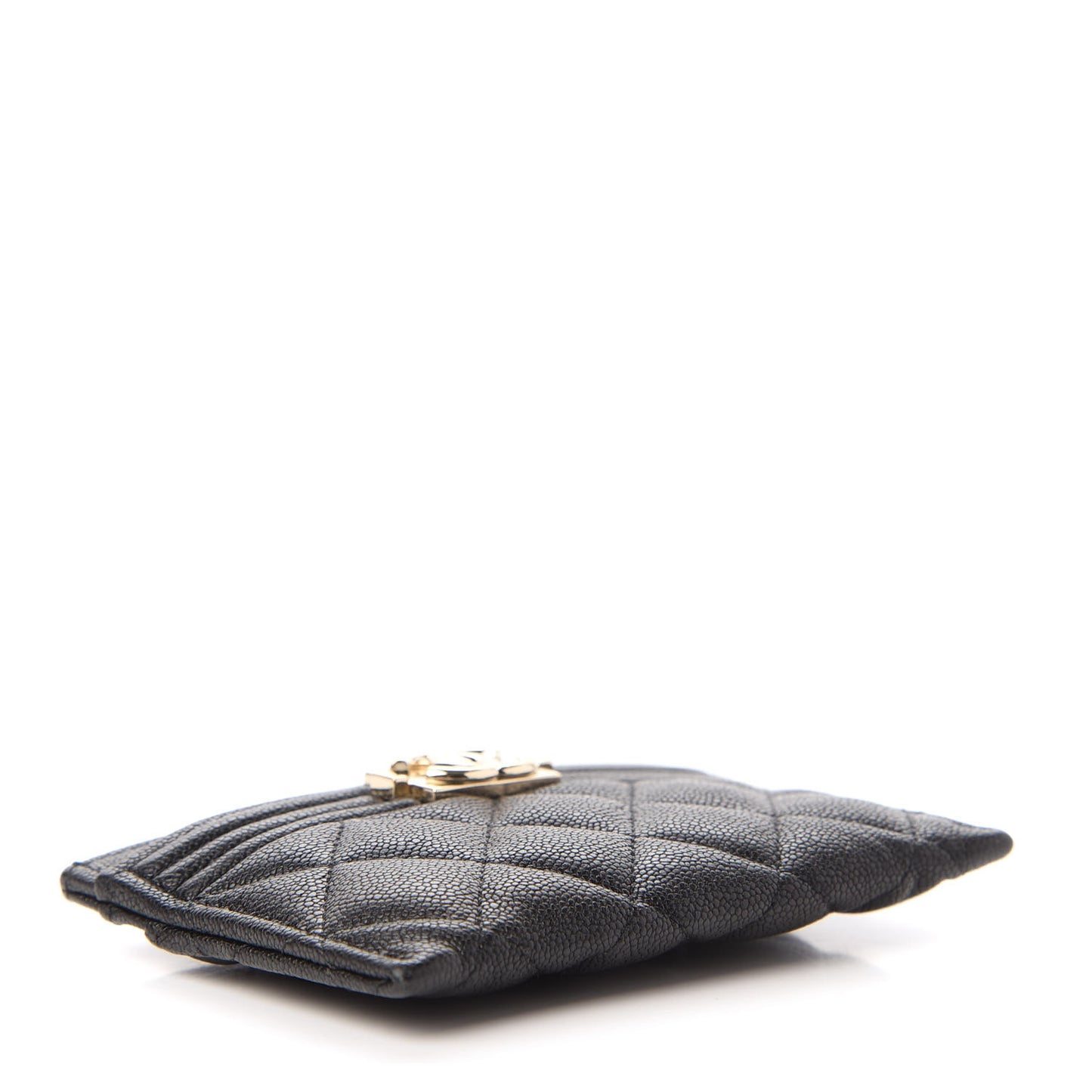 Caviar Quilted Boy Card Holder Black