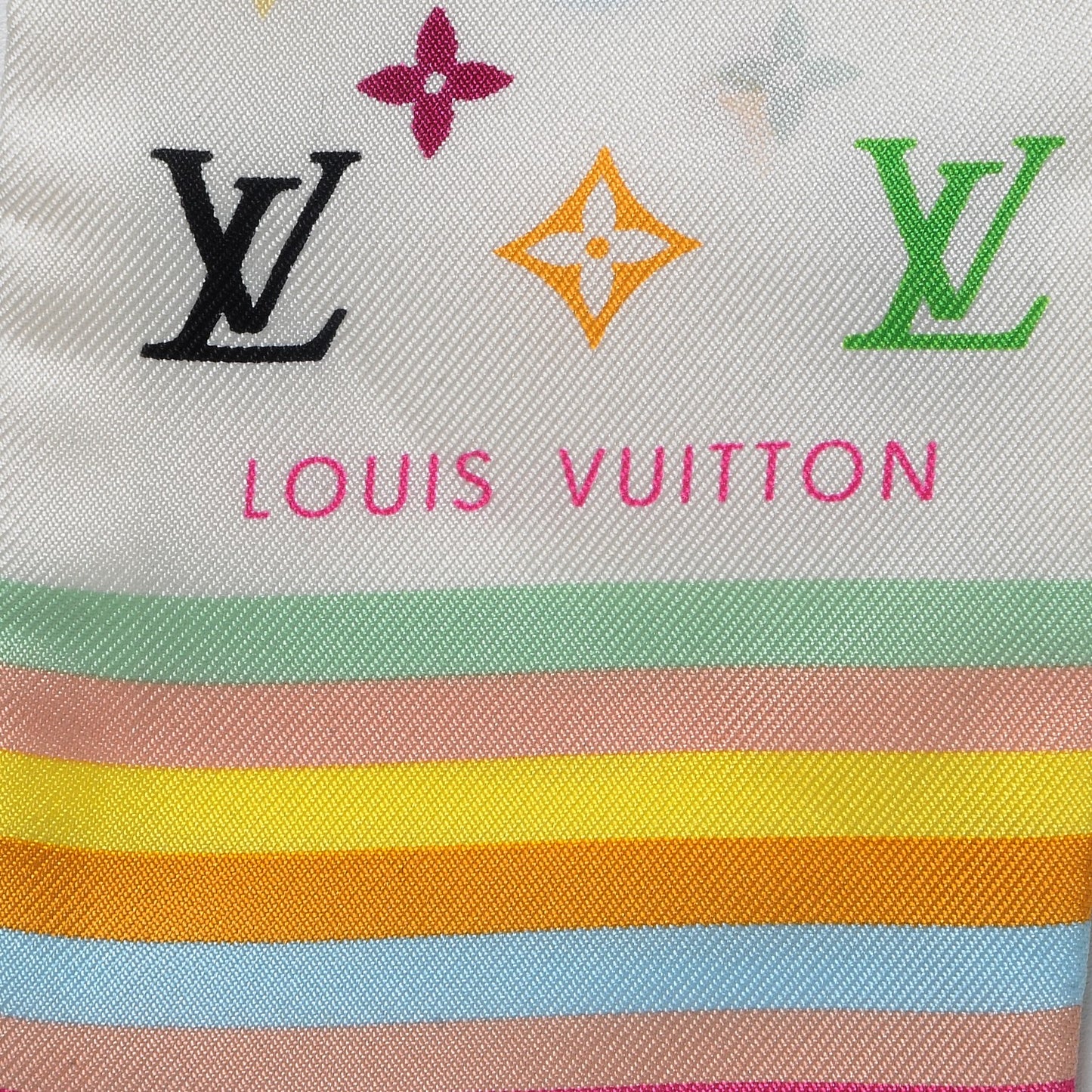 Silk Monogram Multicolor Bandeau White