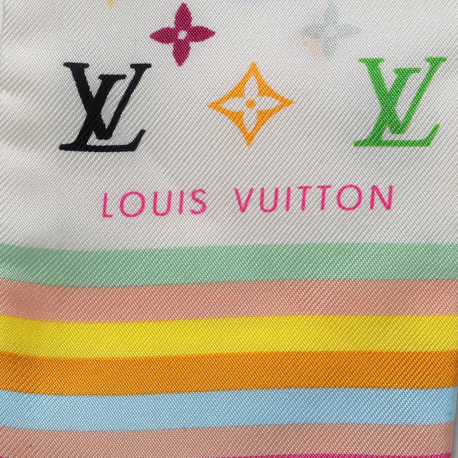 Louis Vuitton Silk Monogram Multicolor Bandeau White 3 of 4