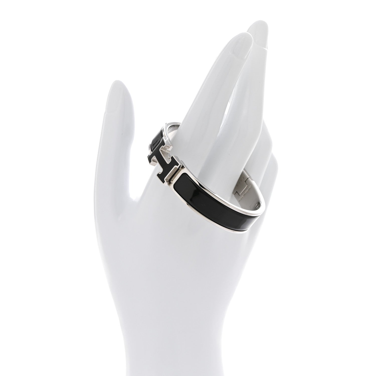 Hermes Enamel Narrow Clic Clac H Bracelet GM Black 2 of 5