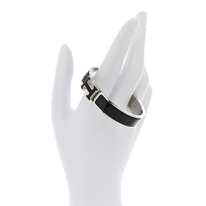 Hermes Enamel Narrow Clic Clac H Bracelet GM Black 2 of 5