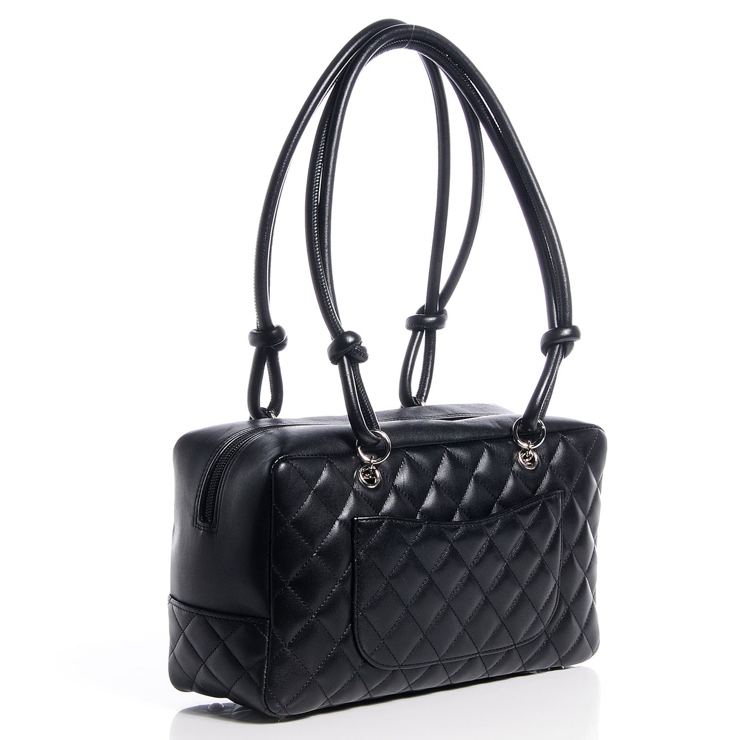 Calfskin Quilted Large Cambon Bowler Black