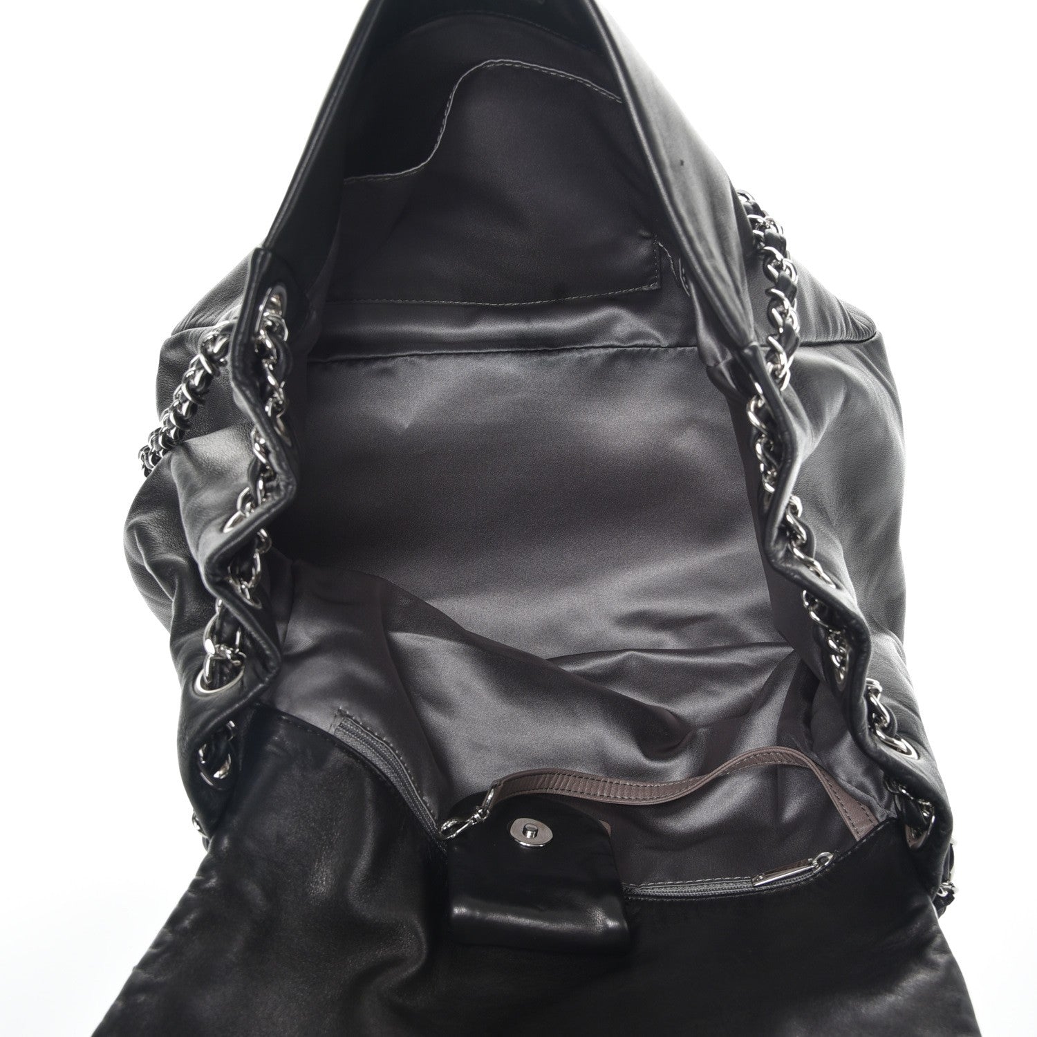 Chanel Lambskin Patchwork Accordion Flap Black White 6 of 10