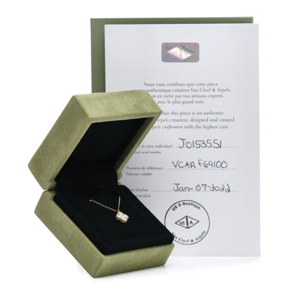 Van Cleef & Arpels 18K Yellow Gold Mother of Pearl Sweet Alhambra Pendant Necklace 5 of 5