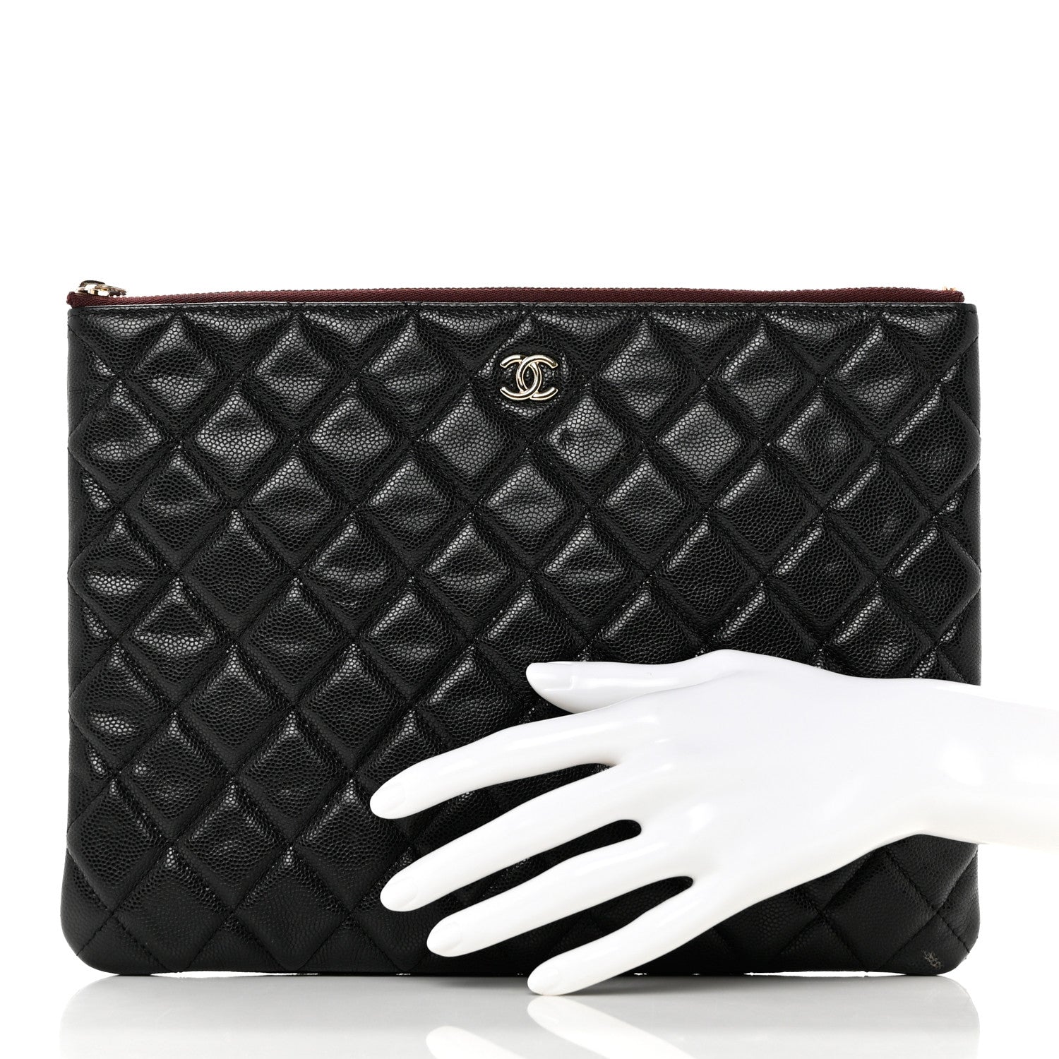 Chanel Caviar Quilted Medium Cosmetic Case Black 2 of 8
