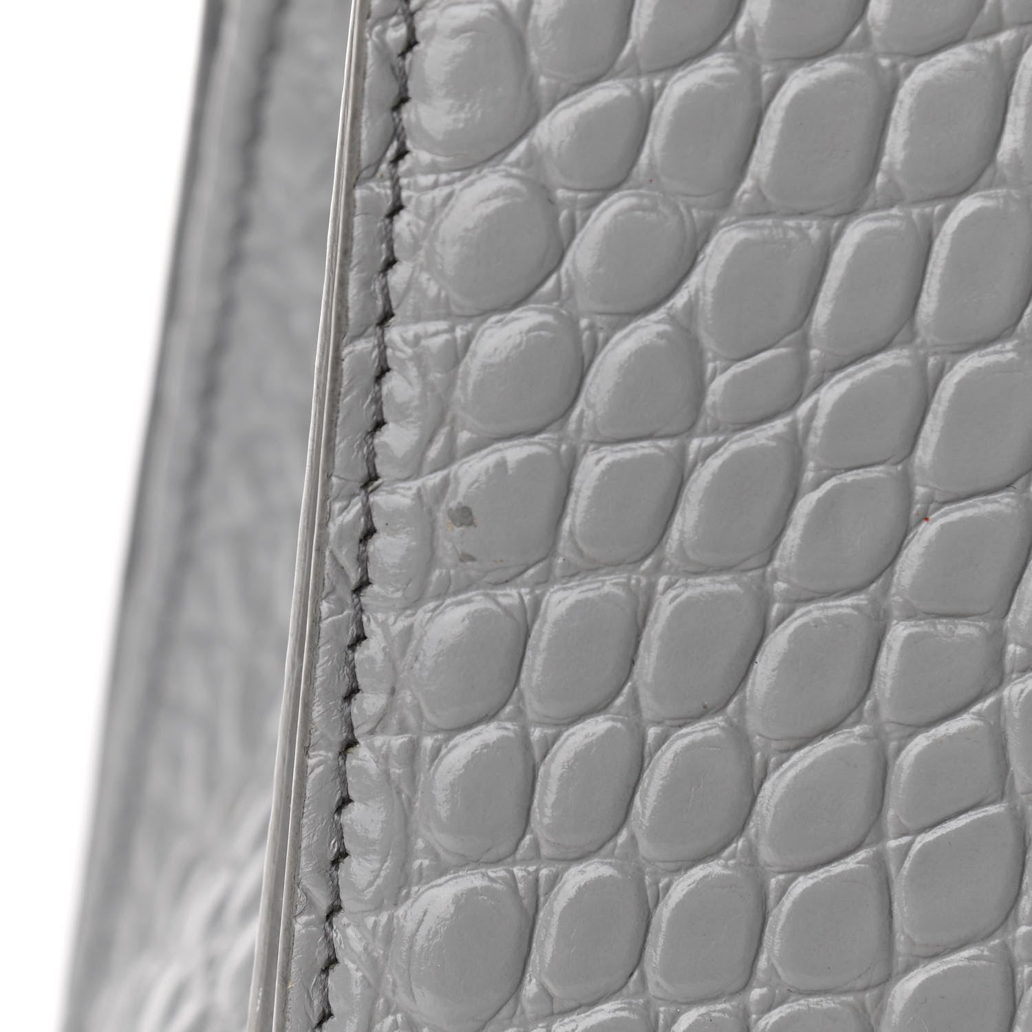 Balenciaga Shiny Calfskin Crocodile Embossed Medium Hourglass Top Handle Bag Balenciaga Grey 11 of 17