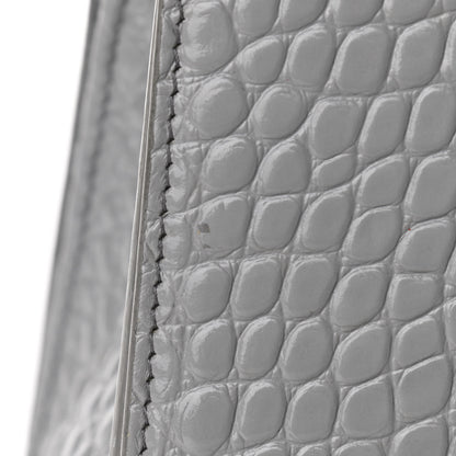 Balenciaga Shiny Calfskin Crocodile Embossed Medium Hourglass Top Handle Bag Balenciaga Grey 11 of 17