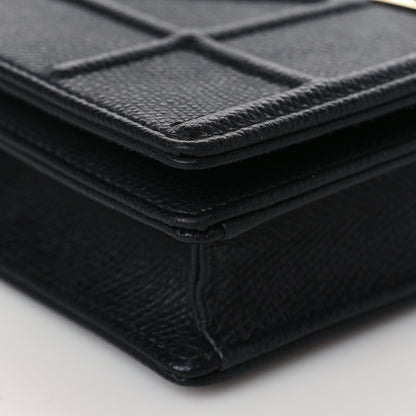 Christian Dior Grained Calfskin Diorama Wallet on Chain Pouch Black 7 of 8