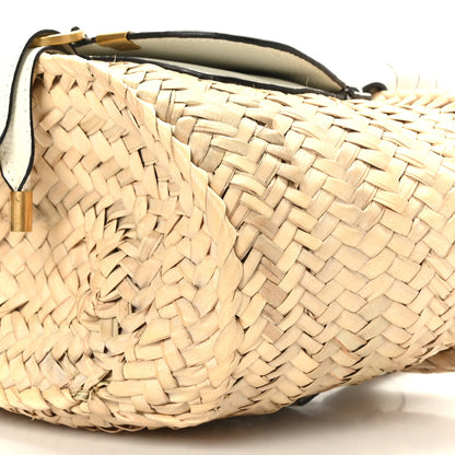 Chloe Raffia Small Grain Calfskin Mini Marcie Basket White 7 of 7