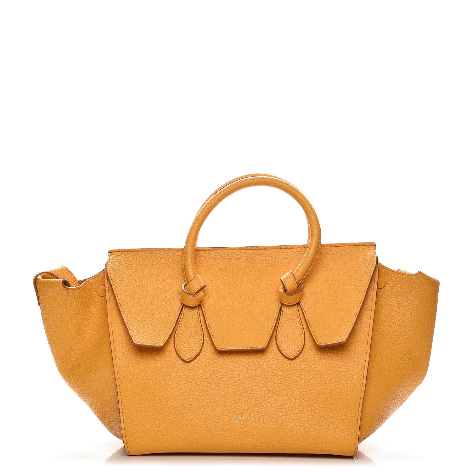 Celine Crisped Calfskin Small Tie Knot Tote Saffron 1 of 11