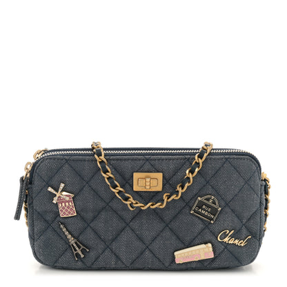 Chanel Denim Lucky Charms 2.55 Reissue Small Clutch With Chain Blue 1 of 12