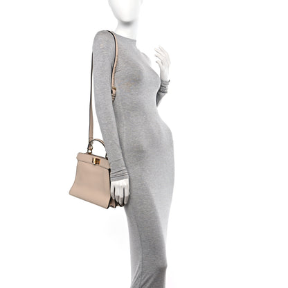 Fendi Vitello Seta Shiny Nappa Plexiglass Medium Peekaboo I SEE U Satchel Light Rose 2 of 10