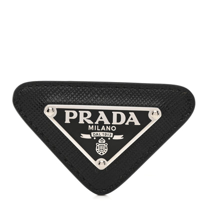 Prada Saffiano Enamel Logo Triangle Pin Black 1 of 4