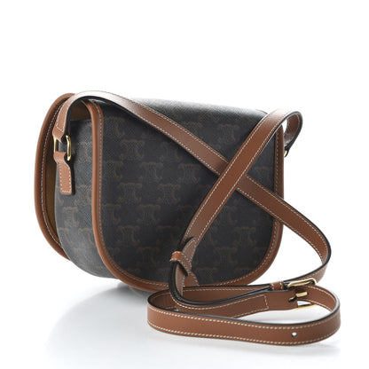 Celine Triomphe Canvas Medium Folco Bag Tan 3 of 10