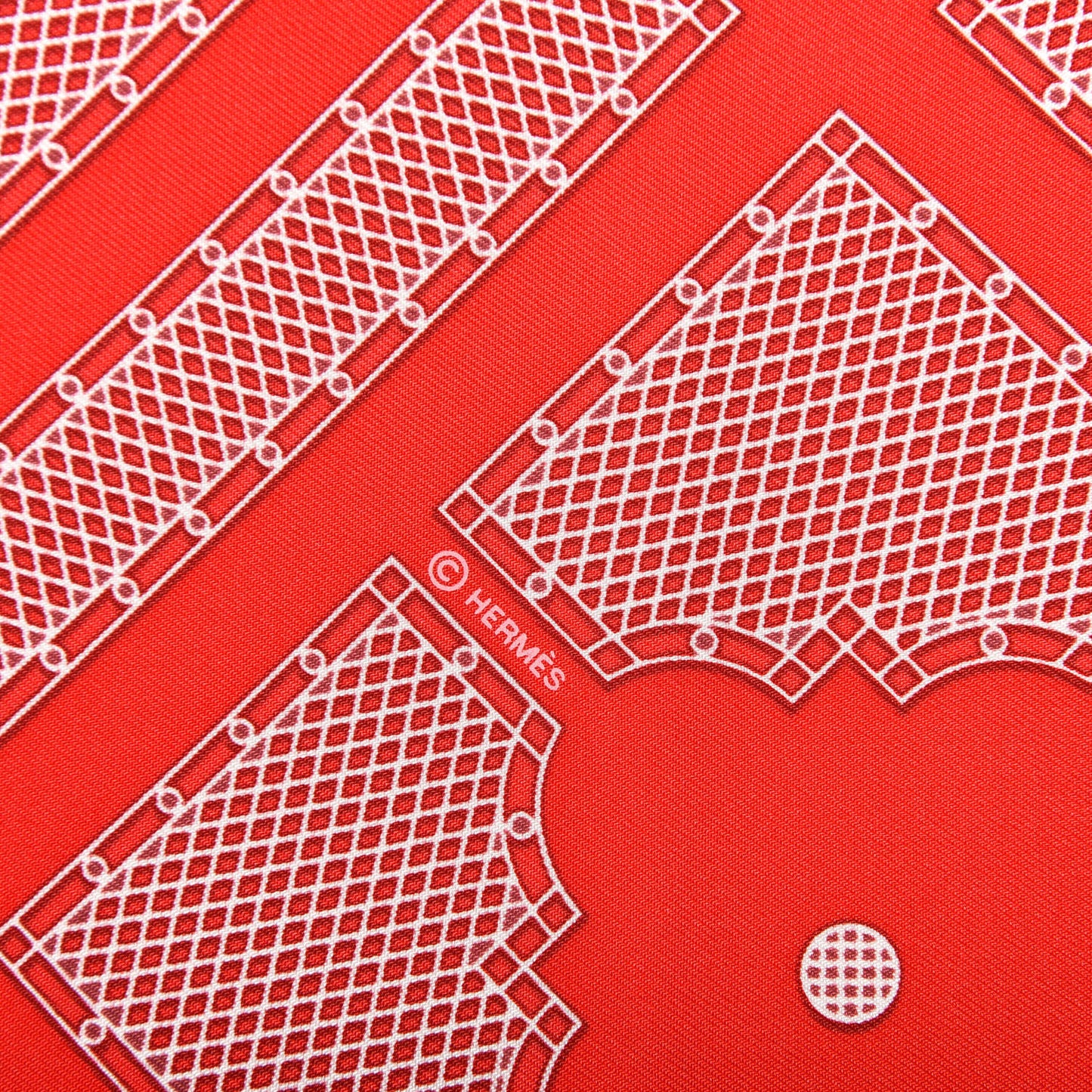 Silk Gavroche Sellier Pocket Square Scarf Rouge White