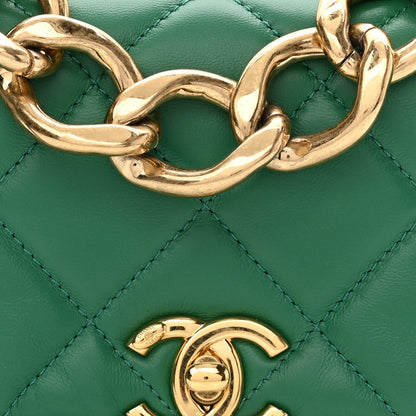 Chanel Lambskin Quilted Mini Color Match Flap Green 8 of 11