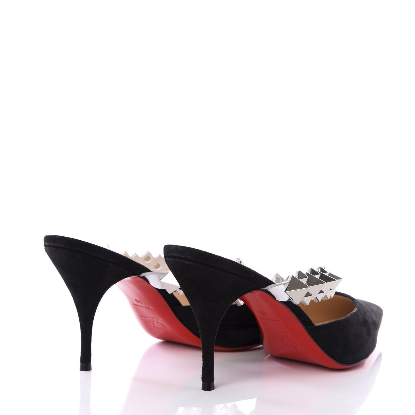 Veau Velours Specchio Planet Choc 80 Mule 38 Black