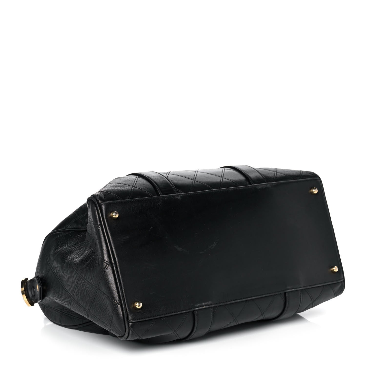 Chanel Calfskin Stitched CC Boston Black 4 of 16
