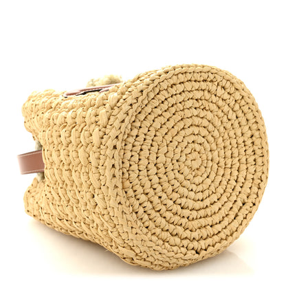 Celine Raffia Calfskin Drawstring Teen Natural Tan 4 of 10