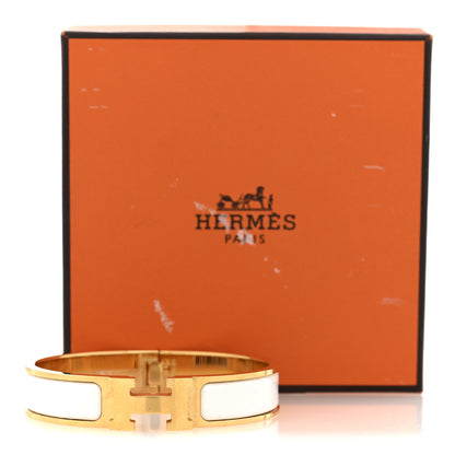 Hermes Enamel Narrow Clic Clac H Bracelet PM White 5 of 5