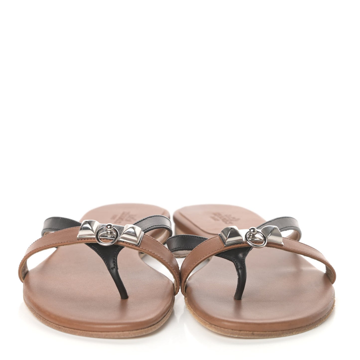 Calfskin Corfou Sandals 36 Naturel Black