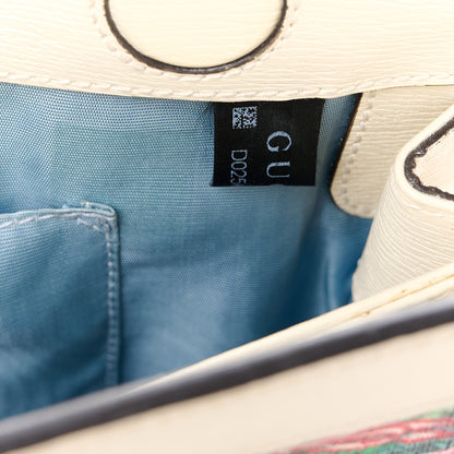 Gucci X YUKO HIGUCHI Canvas Calfskin GG Web Yuko Higuchi Print Small Ophidia Chain Shoulder Bag White 9 of 12