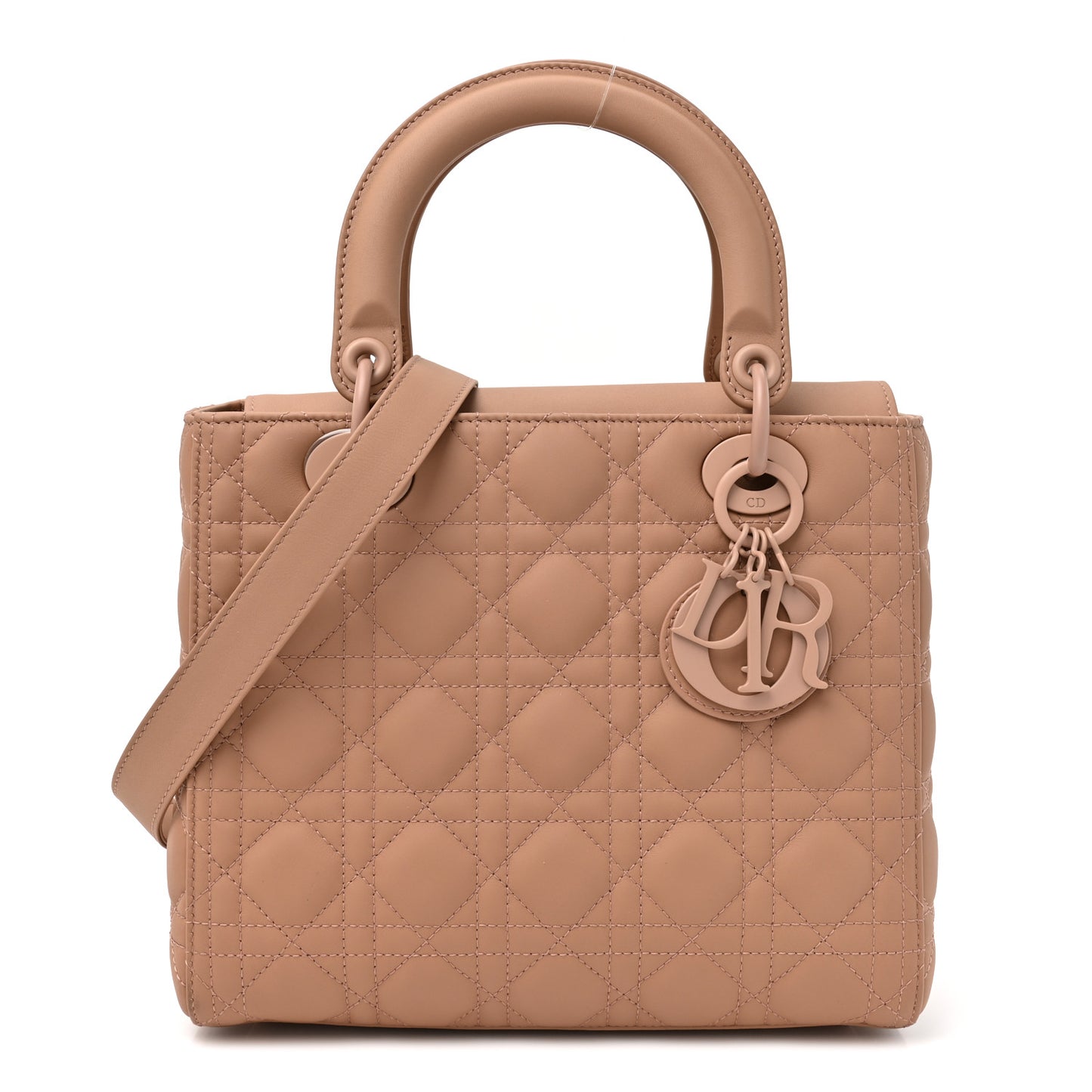 Ultra Matte Calfskin Cannage Medium Lady Dior Beige