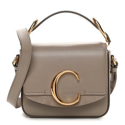Chloe Shiny Calfskin Suede Mini C Double Carry Motty Grey 1 of 11