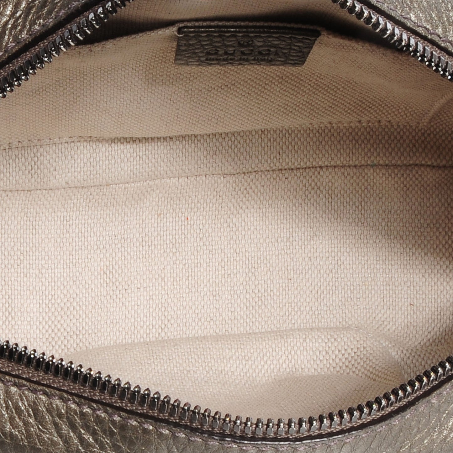 Metallic Pebbled Calfskin Small Soho Disco Bag Sasso