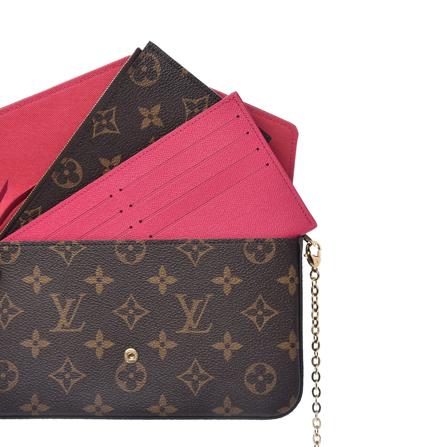 Monogram LV Love Lock Pochette Felicie Chain Wallet