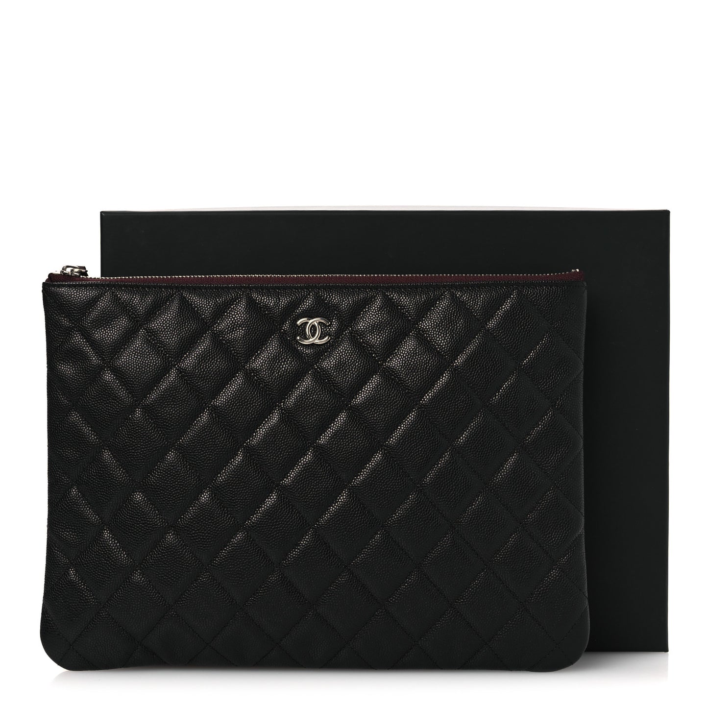 Caviar Quilted Medium Cosmetic Case Black