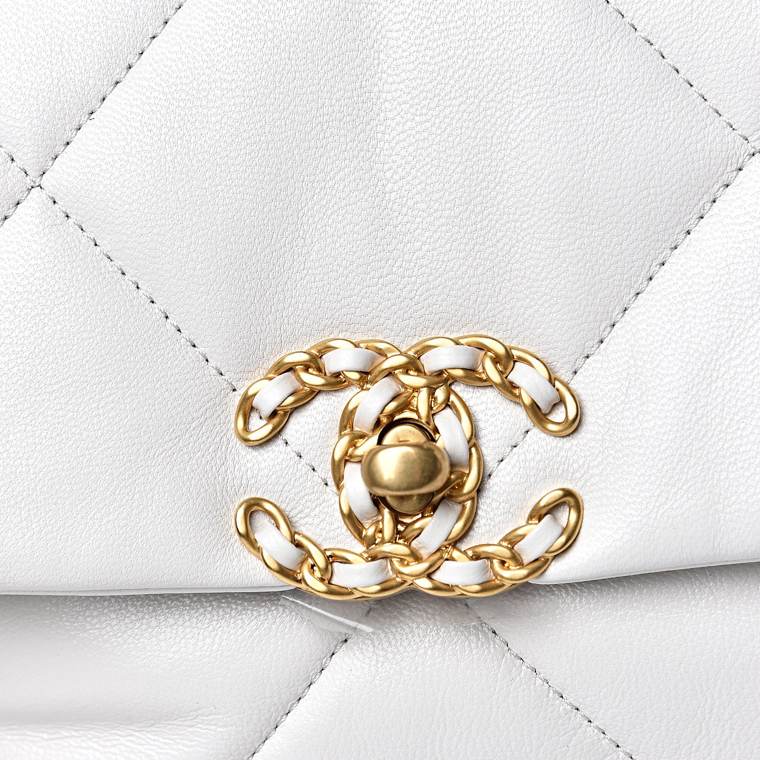 Chanel Goatskin Quilted Medium 19 Flap White 8 of 9