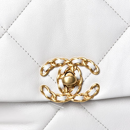 Chanel Goatskin Quilted Medium 19 Flap White 8 of 9