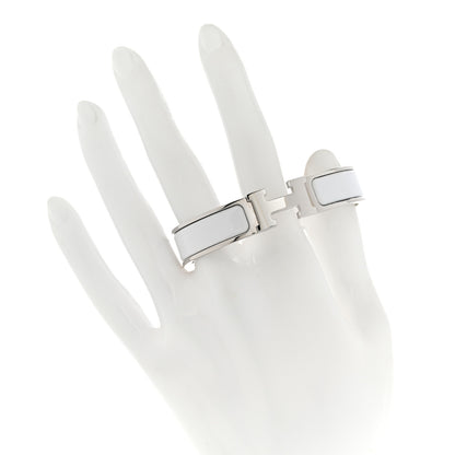 Hermes Enamel Narrow Clic Clac H Bracelet PM White 2 of 5