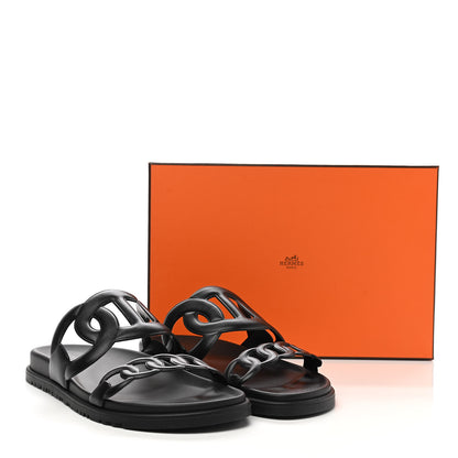 Hermes Nappa Extra Sandals 41 Black 9 of 9