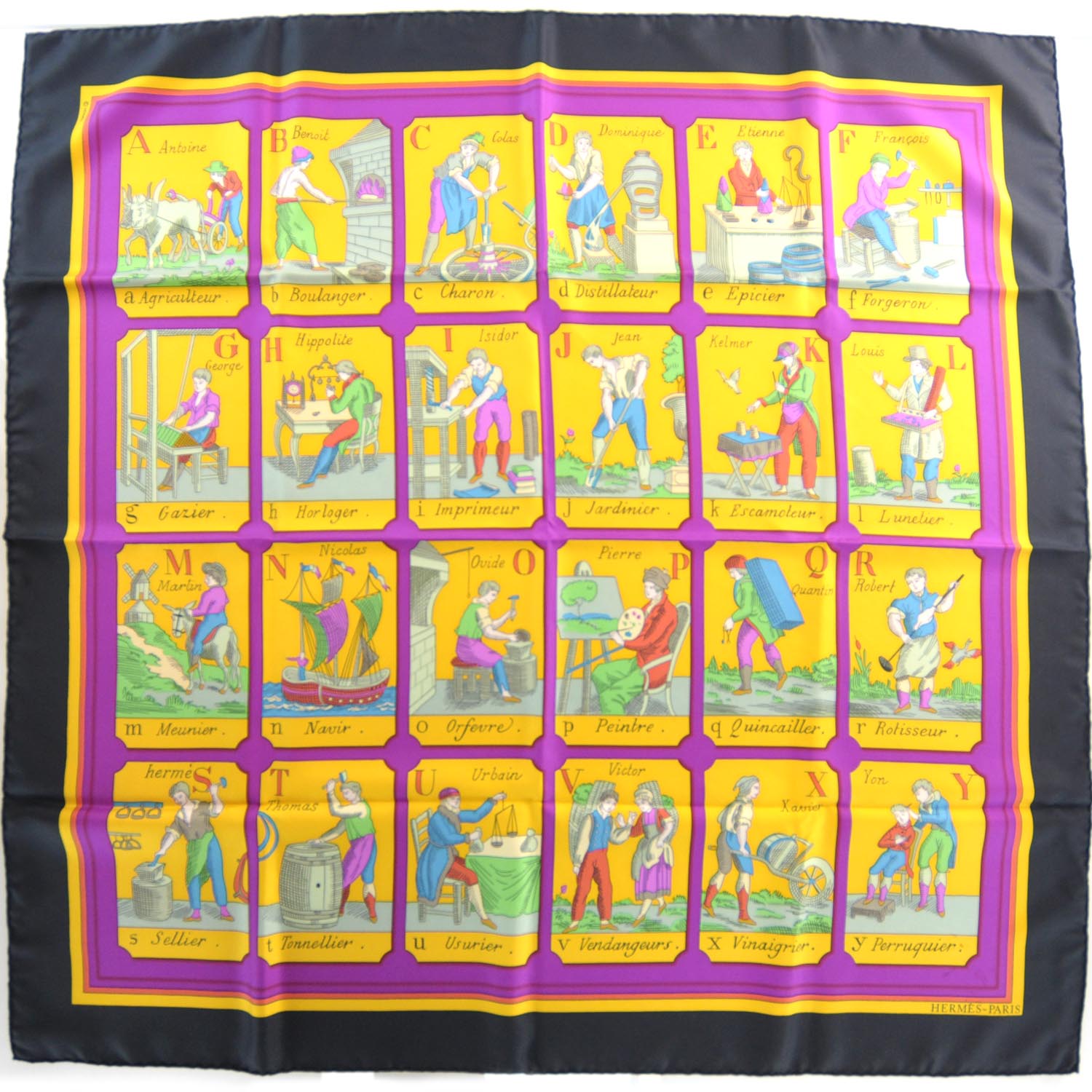 Hermes Silk Alphabet de Metiers Scarf 90 2 of 7