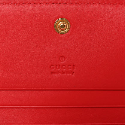 Gucci GG Supreme Monogram Moon Calfskin Love Valentines Day Card Case Beige Ebony New Geranium 6 of 12