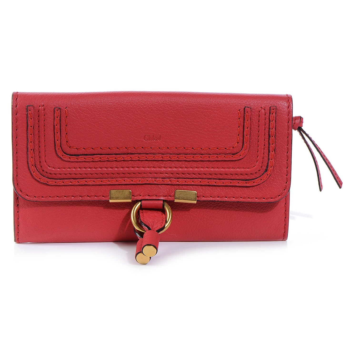 Leather Marcie Continental Flap Wallet Red