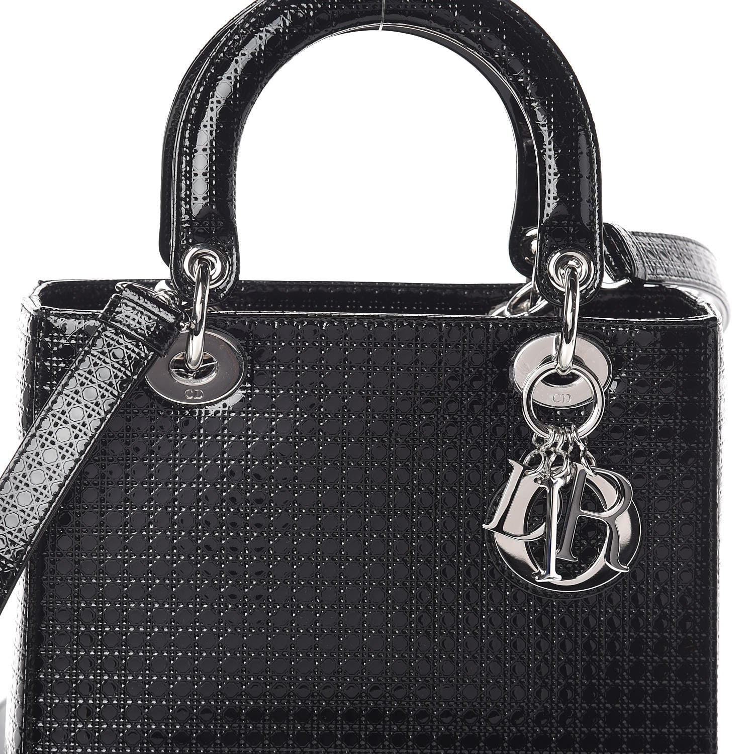Christian Dior Patent Micro-Cannage Medium Lady Dior Black 7 of 9
