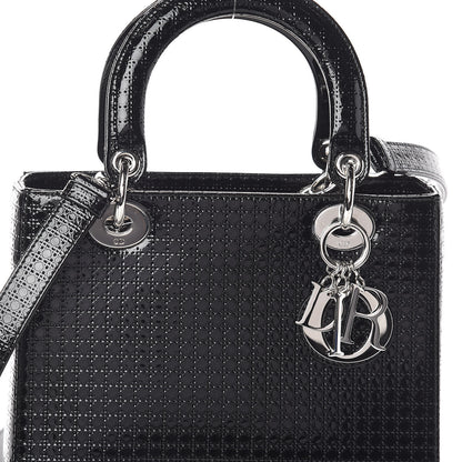 Christian Dior Patent Micro-Cannage Medium Lady Dior Black 7 of 9