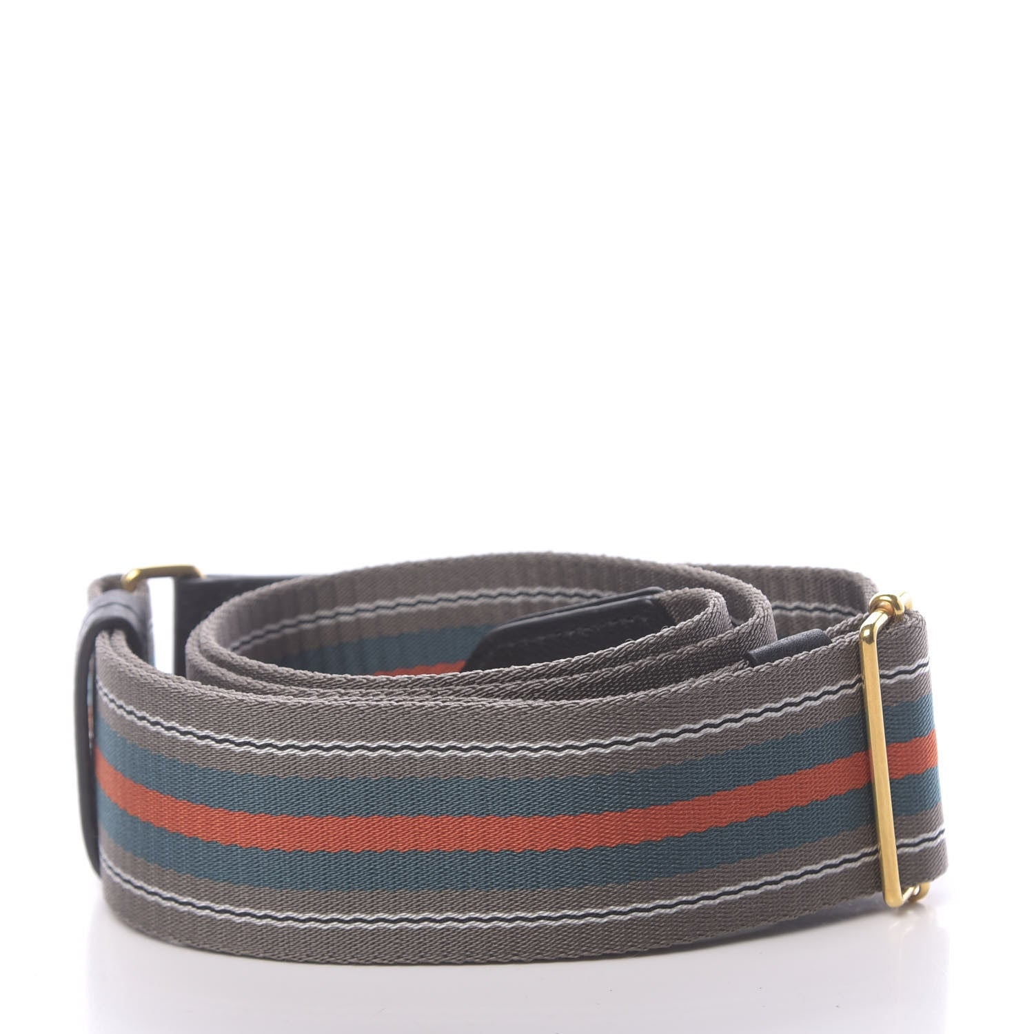 Prada Vitello Daino Striped Fabric Shoulder Strap 2 of 3