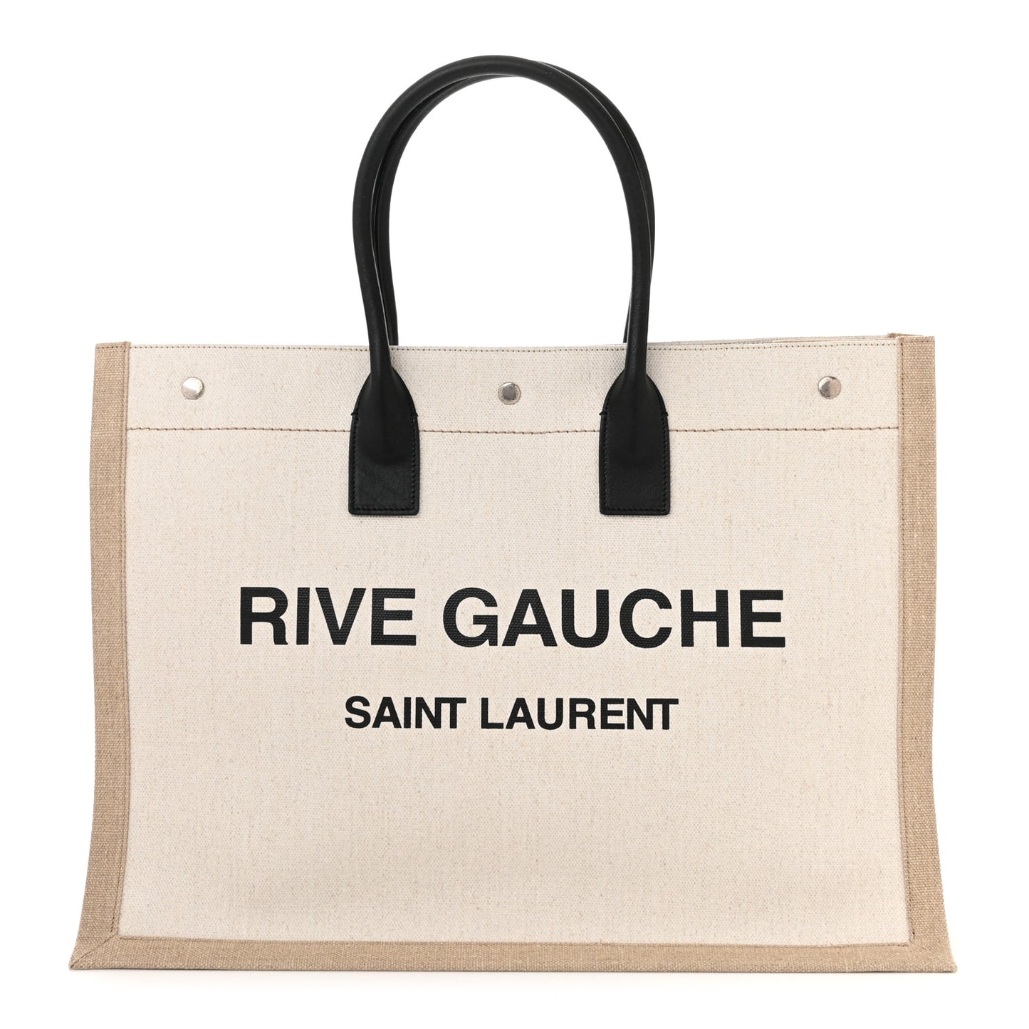 Linen Calfskin Rive Gauche Tote Optic White