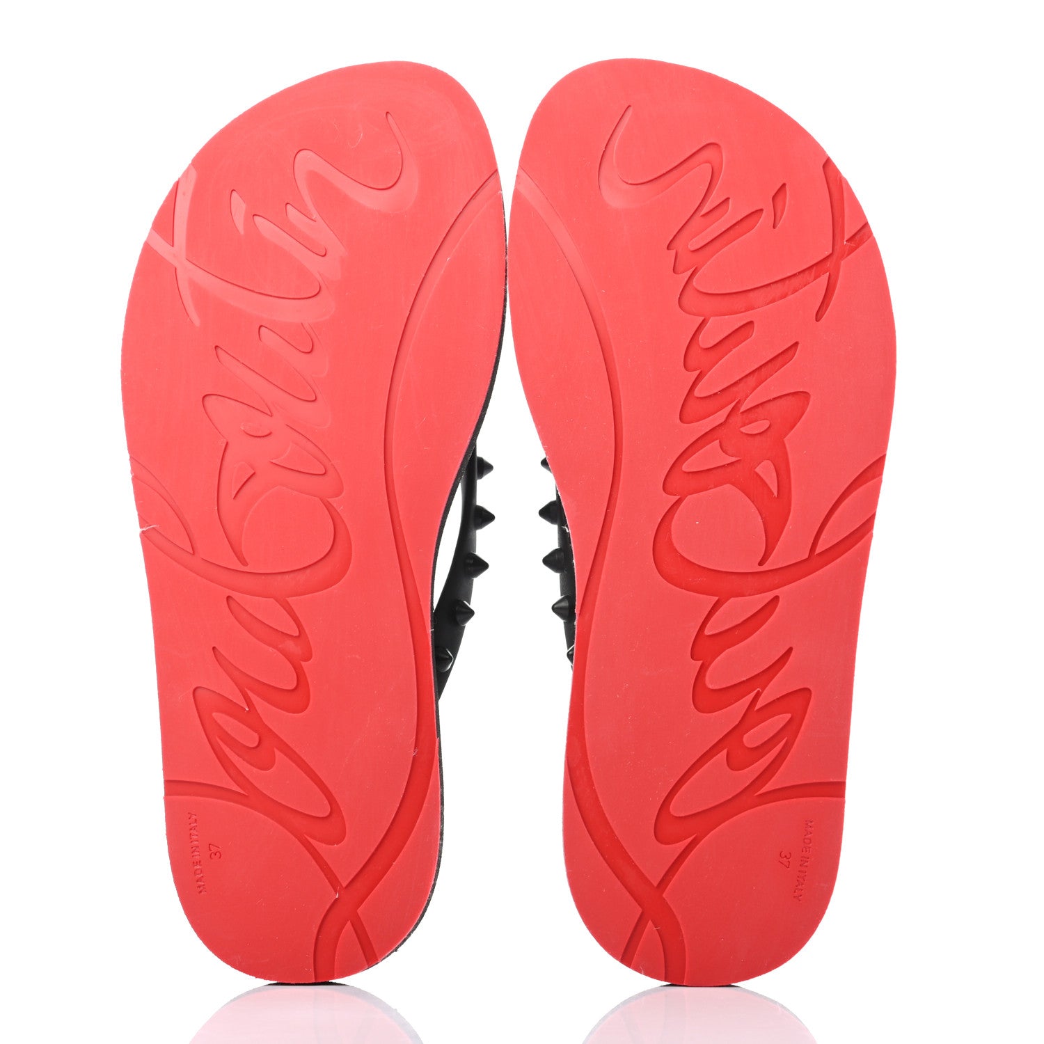 Christian Louboutin Rubber Spike Loubi Donna Flip Flop 37 Black 5 of 6
