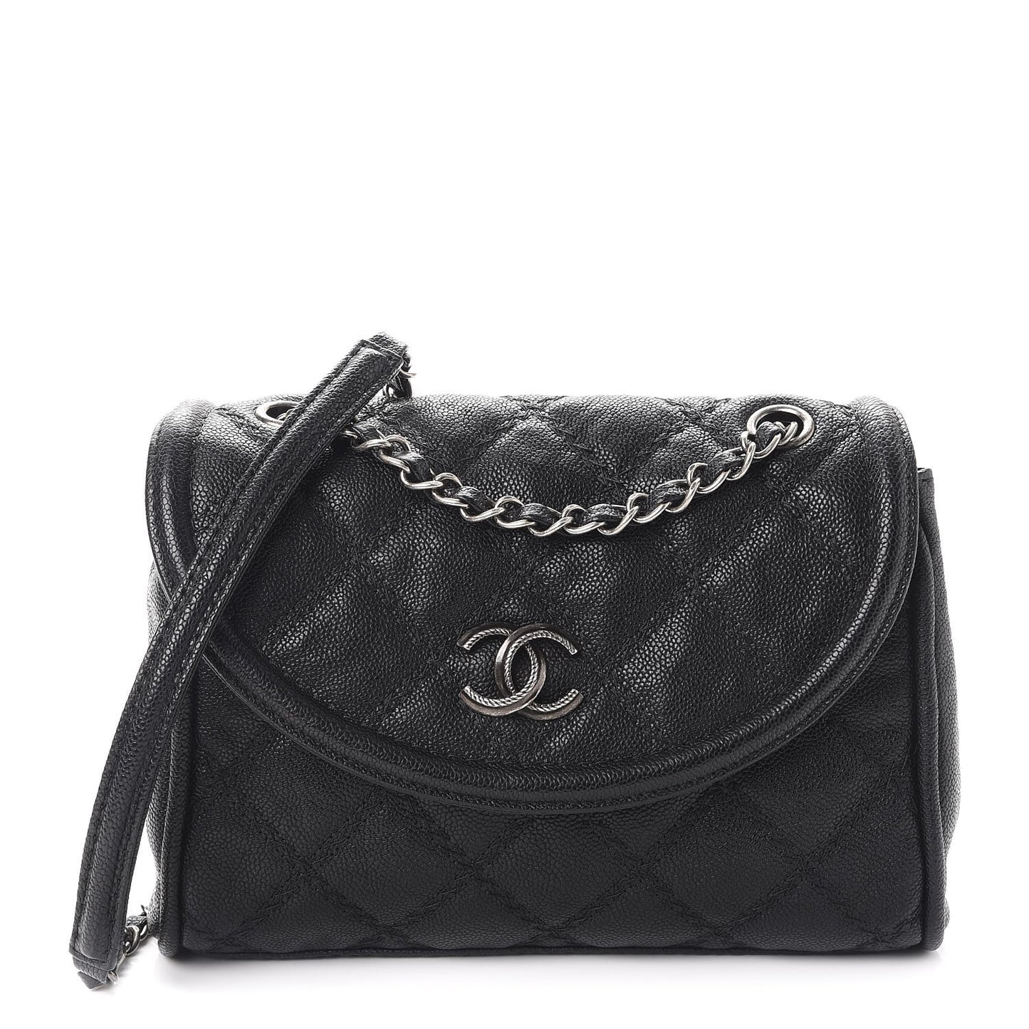 Caviar Stitched Small Flap Black